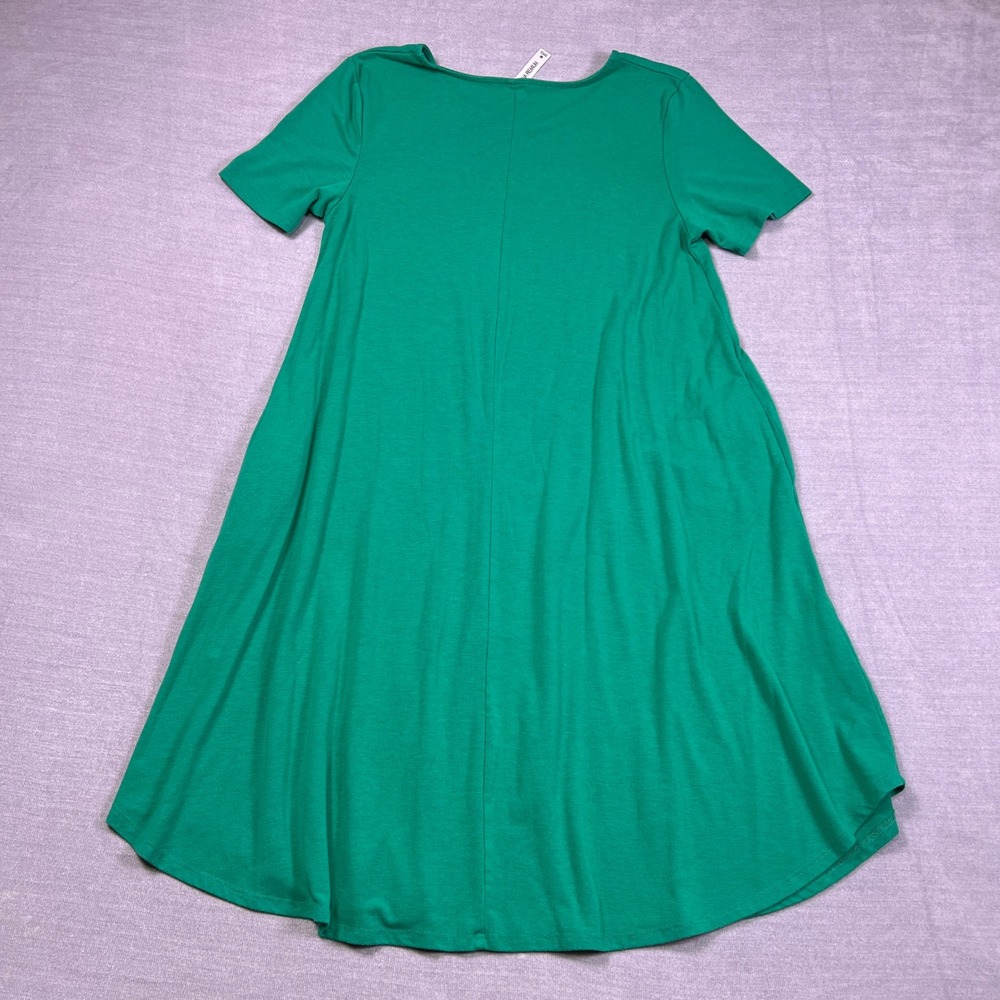 Zenana Premium T-Shirt Swing Dress Short Sleeve Tunic Dress Womens M Green